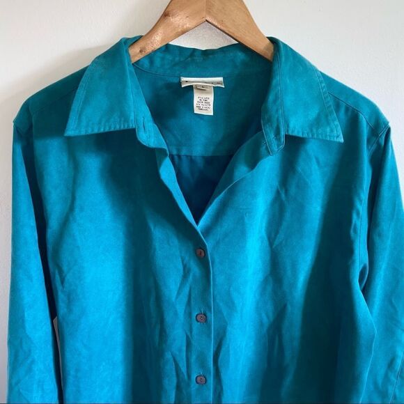 Vintage Freeport studio blue suede button up shirt - Picture 3 of 10